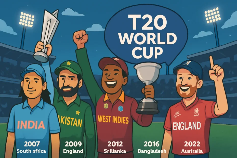 T20 world cup winners: Champions, Hosts, Captains & Stories